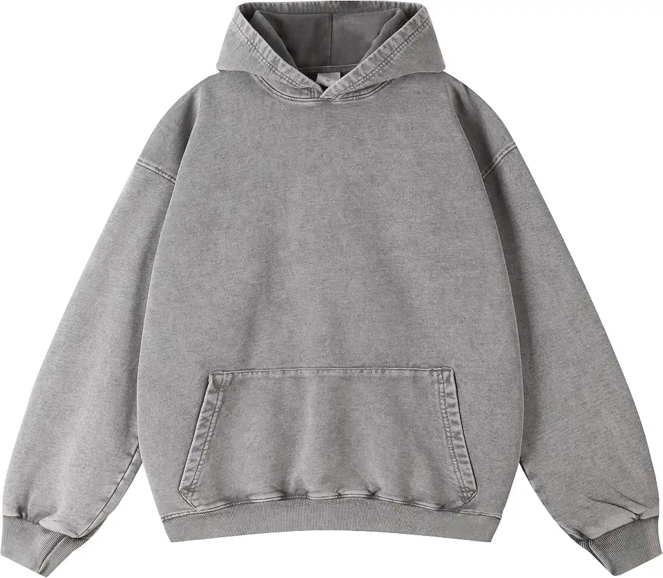 Oversized Vintage Crewneck Sweatshirt Men Acid Wash Cotton Baggy Trendy Streetwear Long Sleeve Shirts Pullover Tops