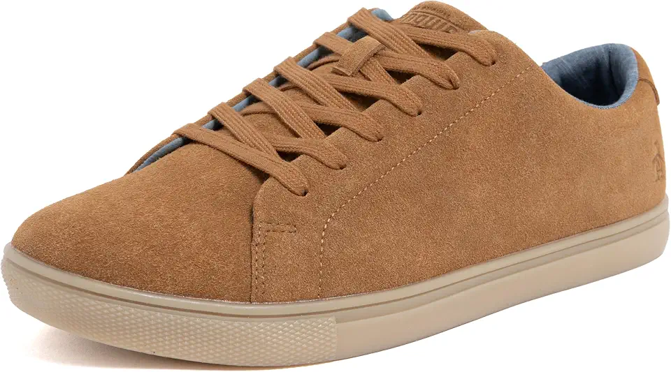 Original Penguin Men’s Low Top Leather and Suede Sneakers, Casual Lace-Up Court Shoes with Cushioned Insole, Everyday Fashion Walking Sneakers