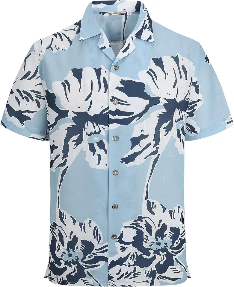 Esabel.C Men's Hawaiian Shirt Camp Collar Tropical Shirt