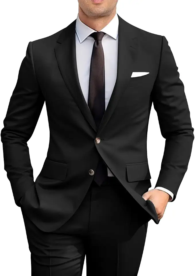 Global Recycled Standard Men's 2 Piece Suit - Solid Jacket & Pants Set