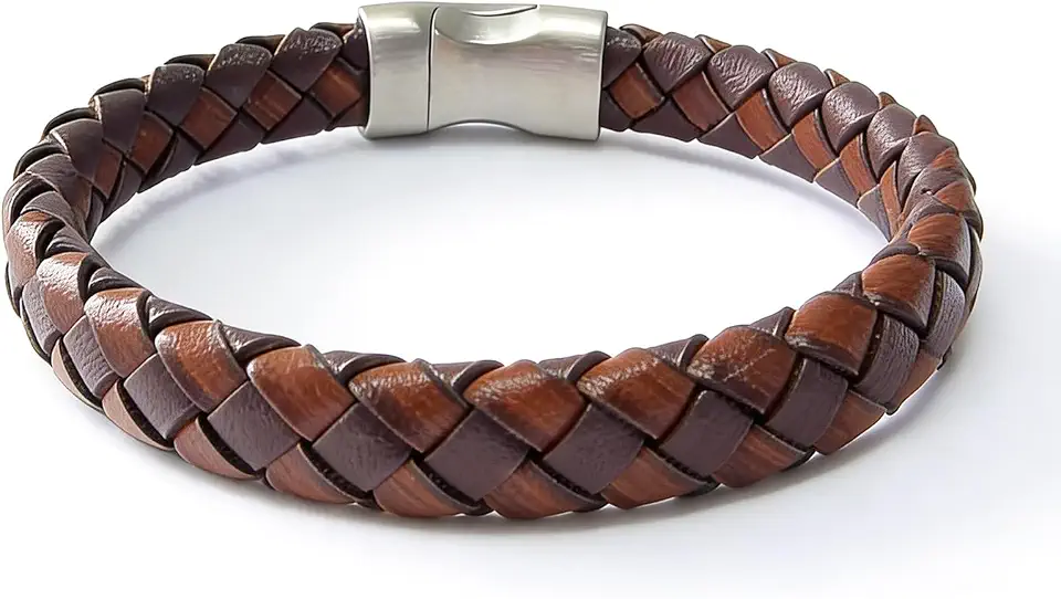 Italian Men's Leather Bracelet Jewelry Gift