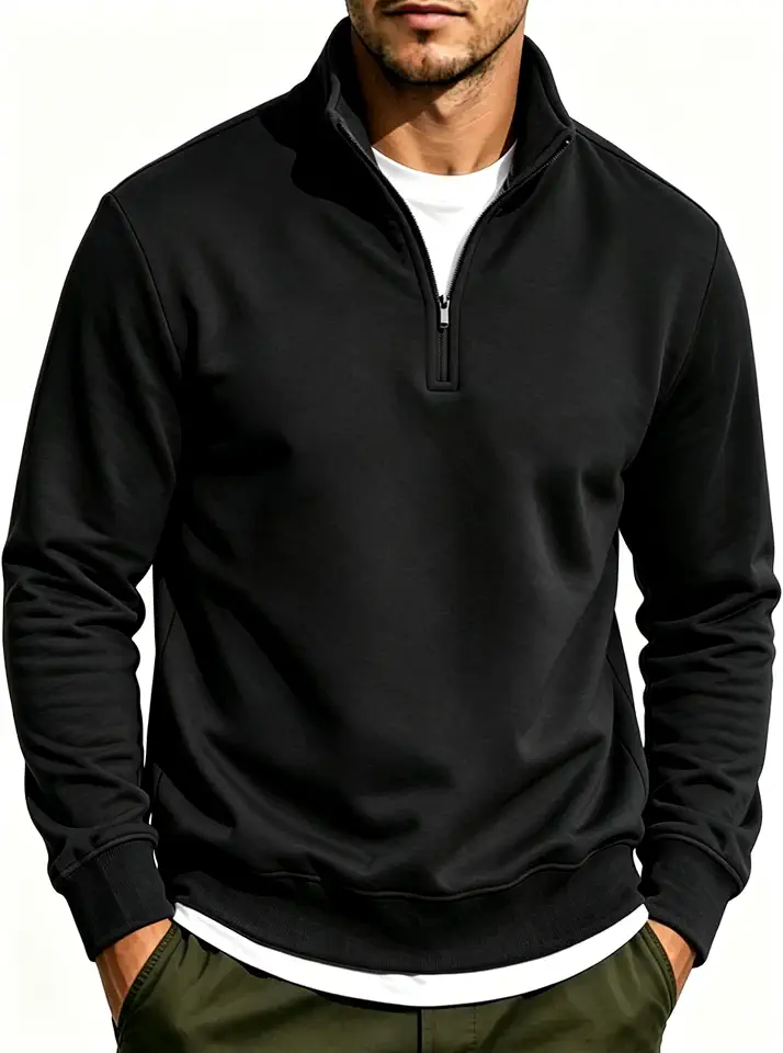 Mens quarter zip pullover lightweight Golf Pullover Long Sleeve Sweatshirt for Men