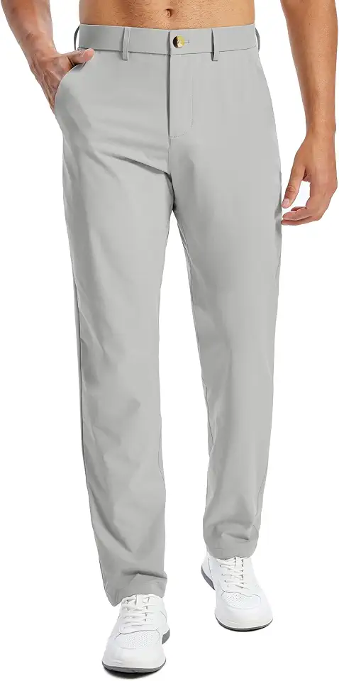 Men's Golf Pants Stretch Dress Business Casual Pants Quick Dry Lightweight Slacks Trousers for Work Travel