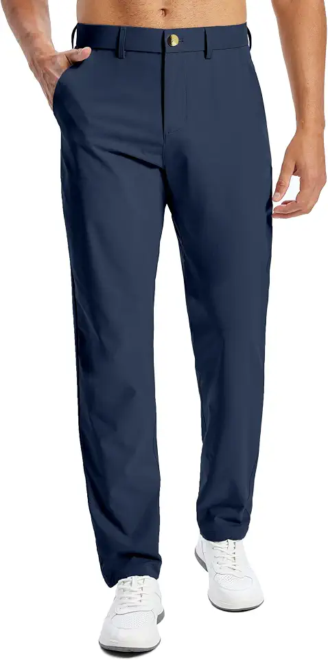 Men's Golf Pants Stretch Dress Business Casual Pants Quick Dry Lightweight Slacks Trousers for Work Travel