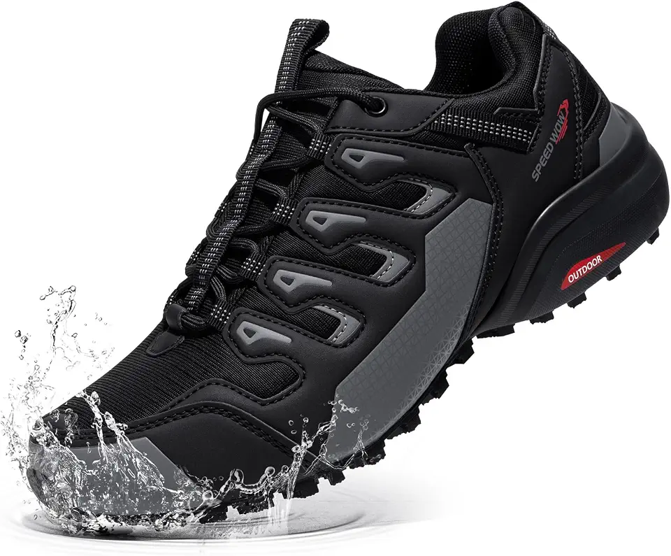 Men's Waterproof Trail Running Shoes Wide Hiking Walking Sneakers