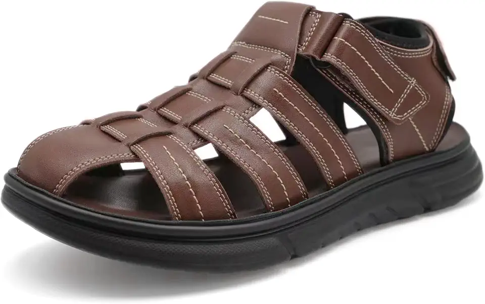 Men's Brown Leather Fisherman Sandals