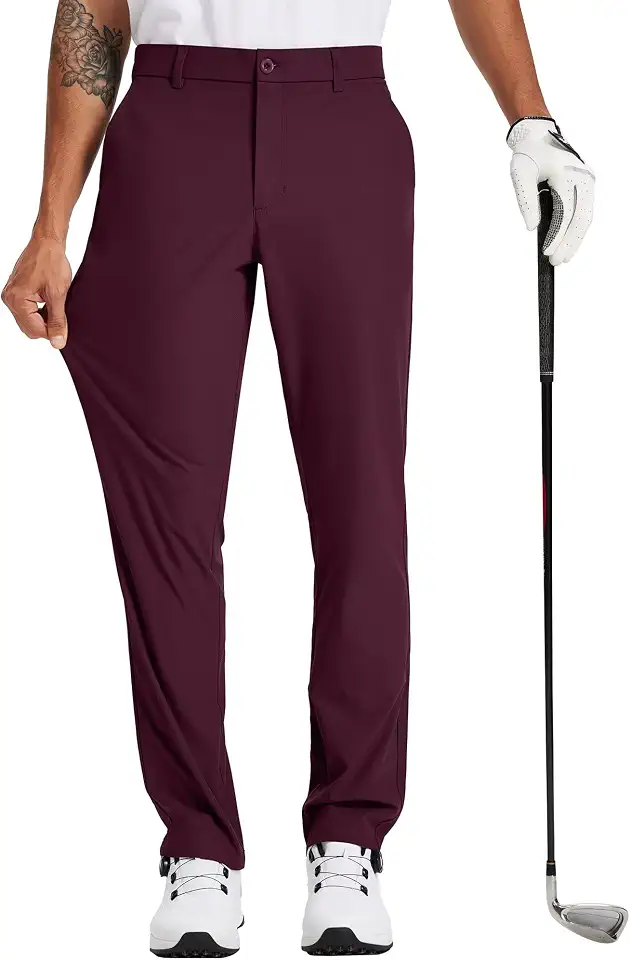 Tyhengta Men's Golf Pants 30"/32"/34" Lightweight Comfy Stretch Work Dress Pants
