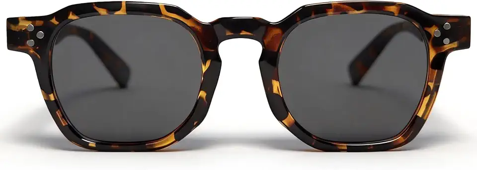 VISOONE Square Sunglasses Women Men Retro Thick Frame Rivet Deisgn Patty