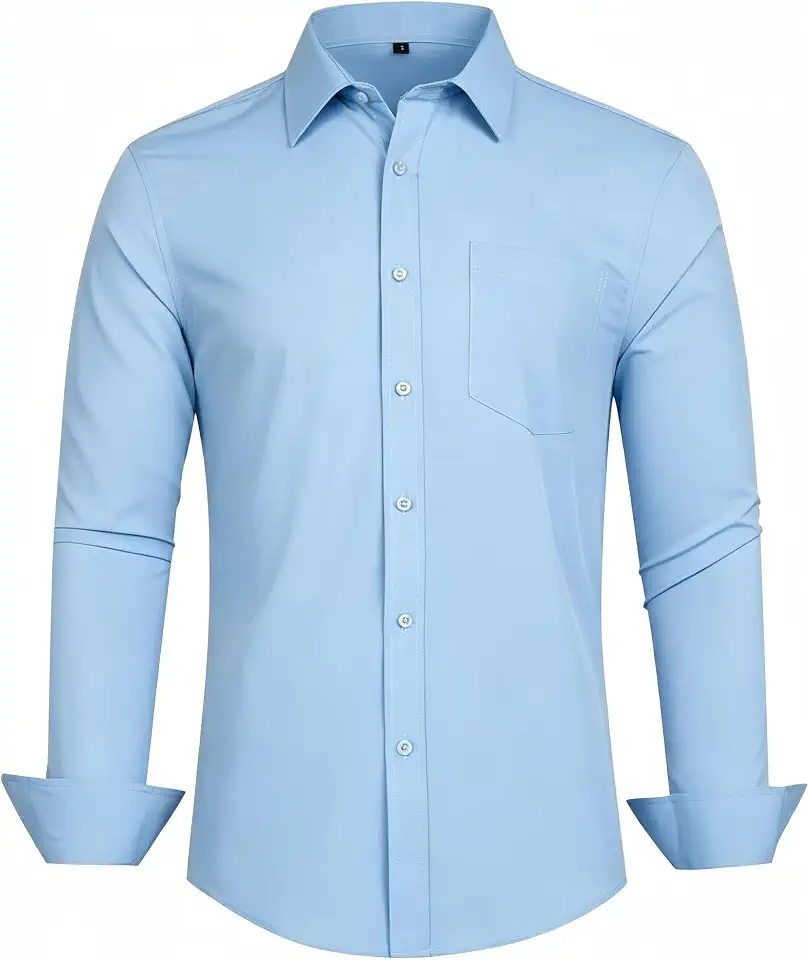 Men's Light Blue Long Sleeve Button Down Shirt