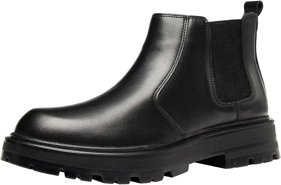 Men's Black Chunky Lug Chelsea Boots