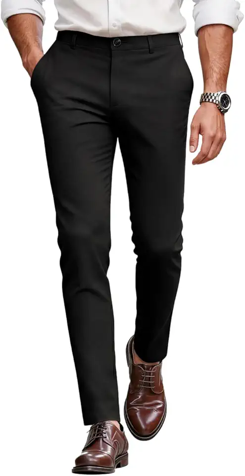 GINGTTO Mens Dress Pants Chinos Slim Fit Stretch Slacks | Business Casual Khakis, Lightweight, Super stretchy fabric, Twill, Athletic fit, Versatile for formal, golf, daily and work