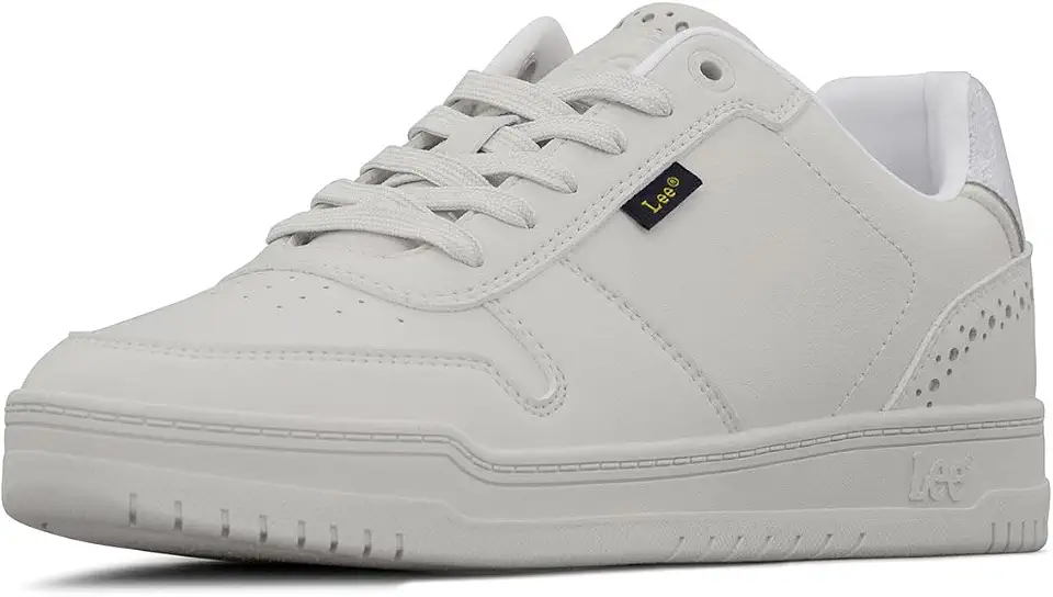 Men's Retro White Leather Court Sneakers
