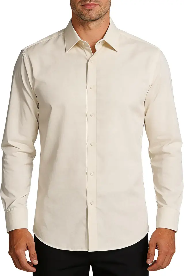 Men's Cream Button Down Shirt