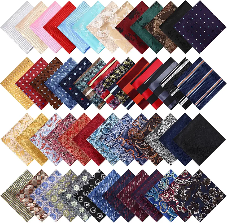 52 Pcs Silk Pocket Squares Mens Suit 9.06 Inch