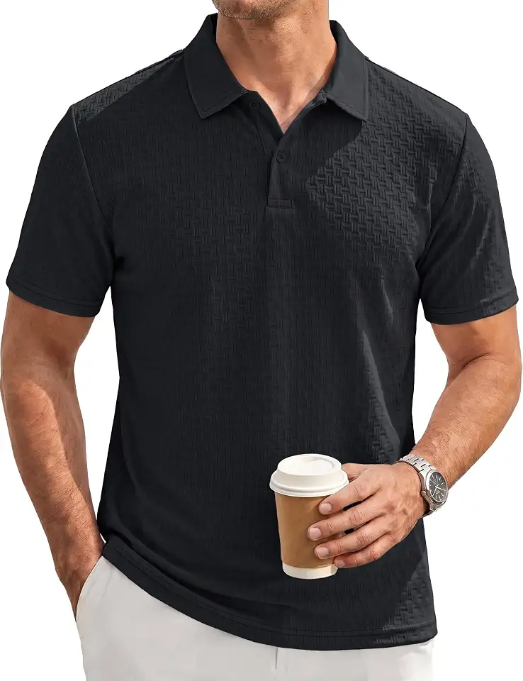 TACVASEN Men's Knit Polo Short Sleeve Shirts for Summer Casual Vacation