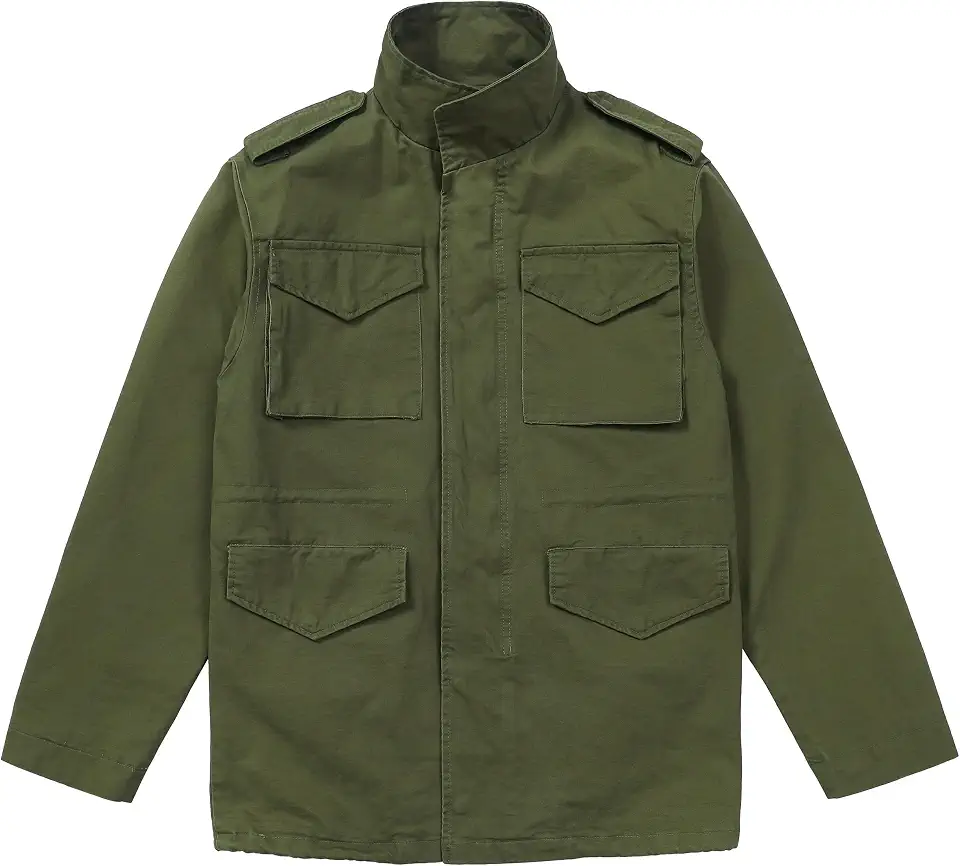 Men's Regular Fit Olive Green Field Jacket