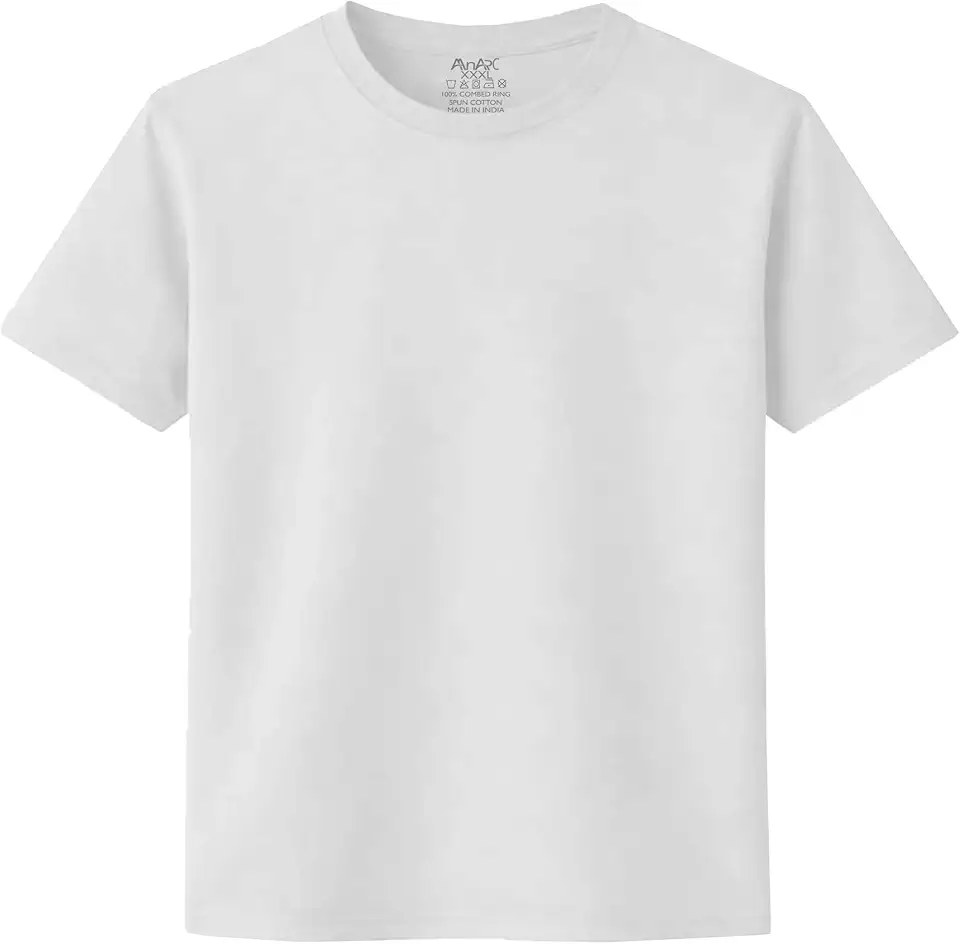 Men’s 100% Cotton T Shirt – Crew Neck, Short Sleeve, Regular Fit | Soft Breathable Fabric | Everyday Comfort Fit Tee