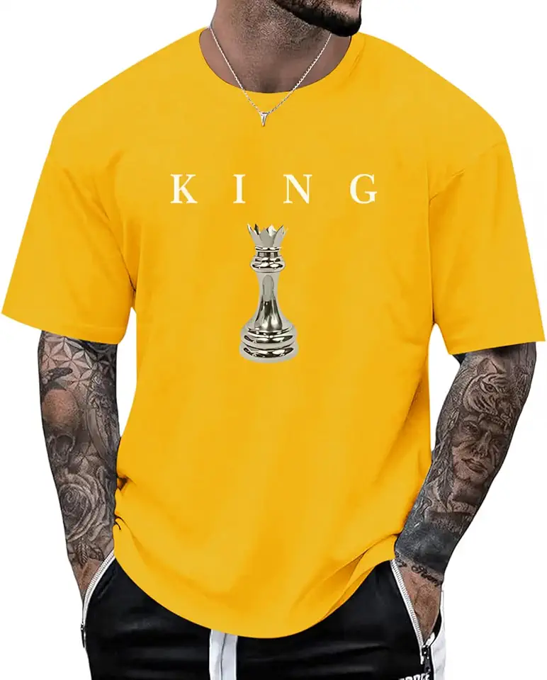 Men's King Chess Shirt Graphic Tees Designer Printed T Shirts for Men Urban Letter T-Shirt Streetwear