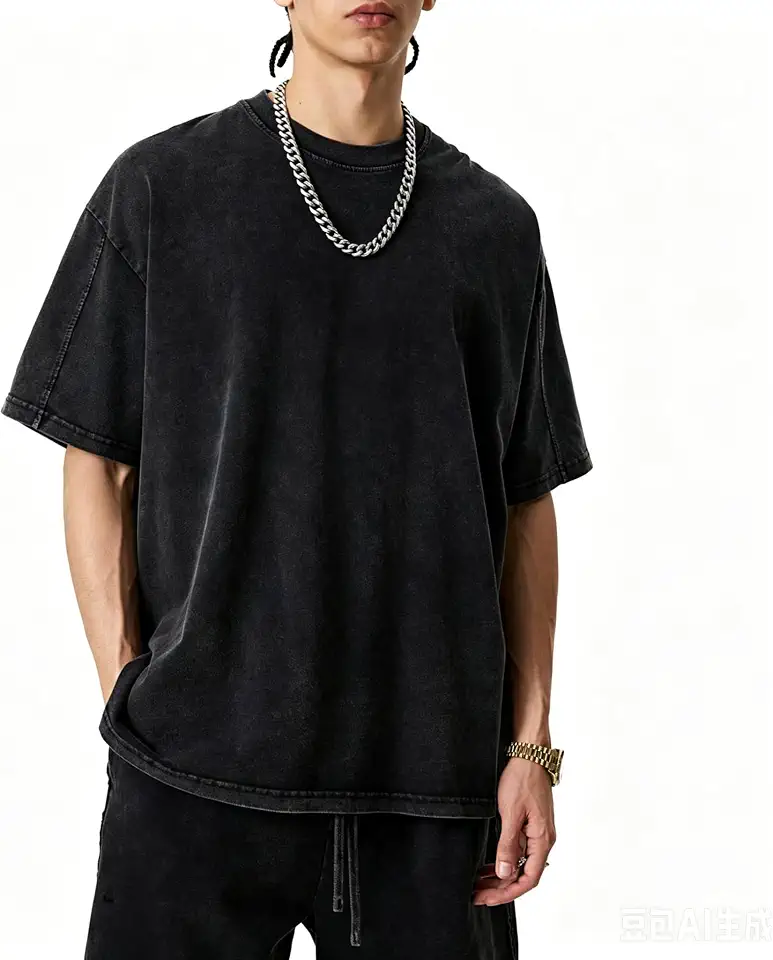 Men's Vintage Washed Black Heavy Tee