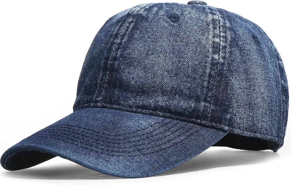 Denim Baseball Cap for Women Men Adjustable Cotton Dad Hat Outdoor Sports Hat