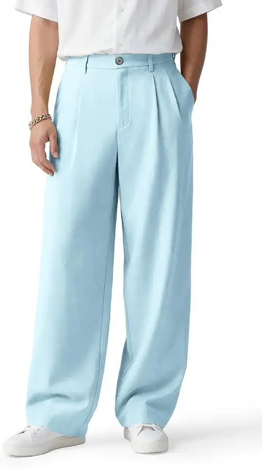 Global Recycled Standard Heyfanee Mens Casual Pants Loose Fit Slacks for Men with Belt Loops
