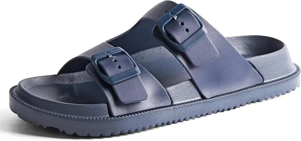 Men's Navy Blue Two Strap Slide Sandals