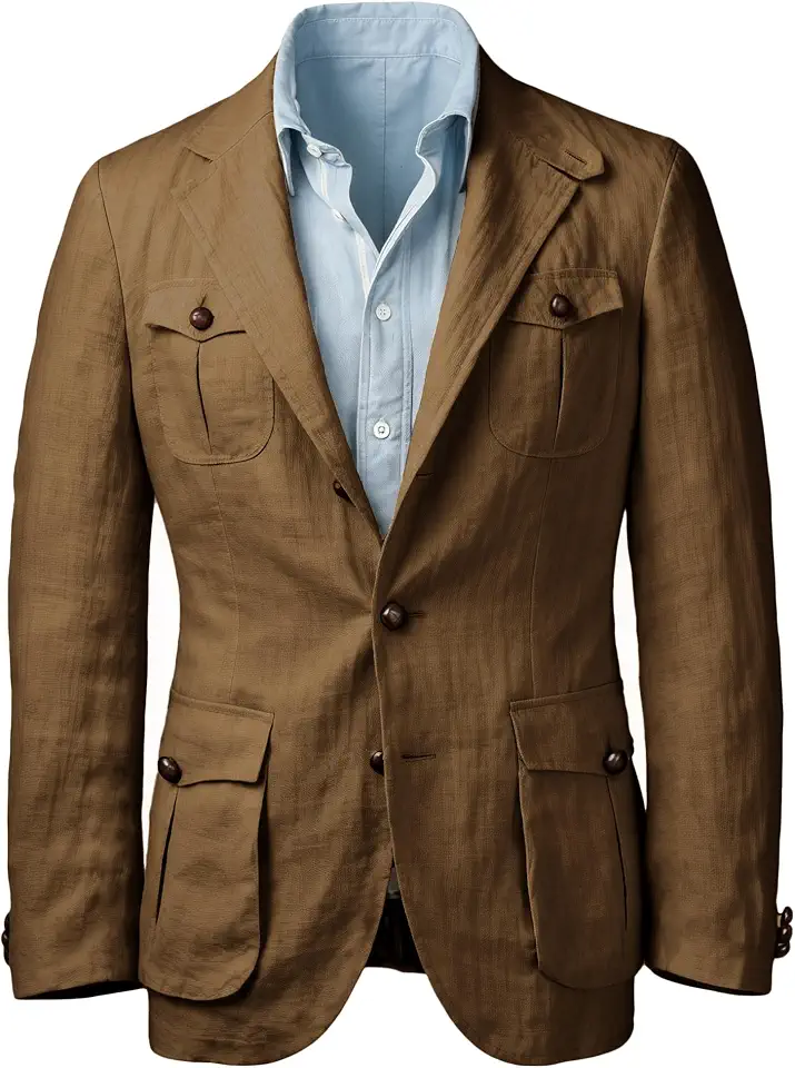 Men Sport Blazer Casual Lightweight Linen Jacket for Summer,Beach,Wedding,Prom,Party
