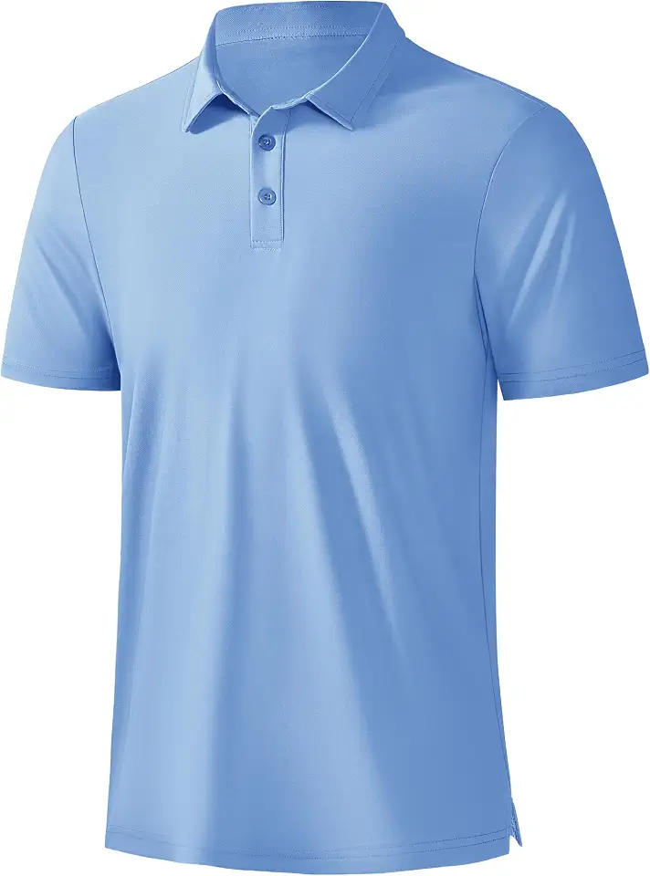Mens Golf Polo Shirts Moisture Wicking Performance Short Sleeve Pique Athletic Golf Collared Shirts for Men