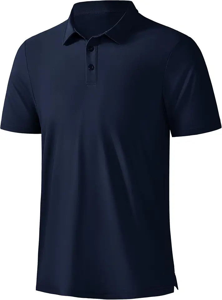 Mens Golf Polo Shirts Moisture Wicking Performance Short Sleeve Pique Athletic Golf Collared Shirts for Men