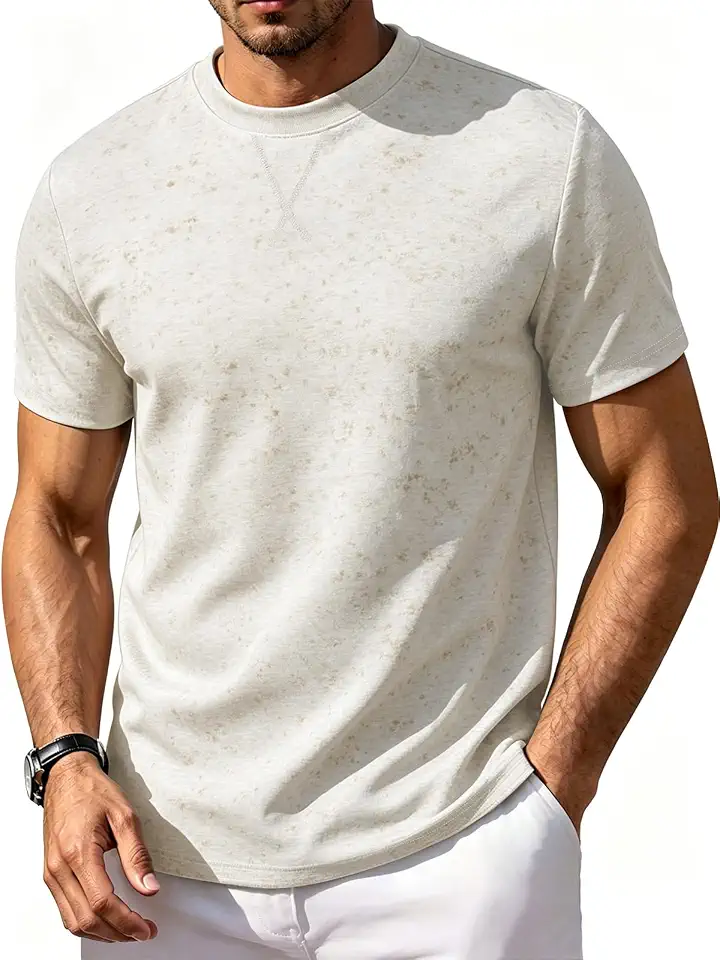 Men's White Short Sleeve Crewneck T Shirt