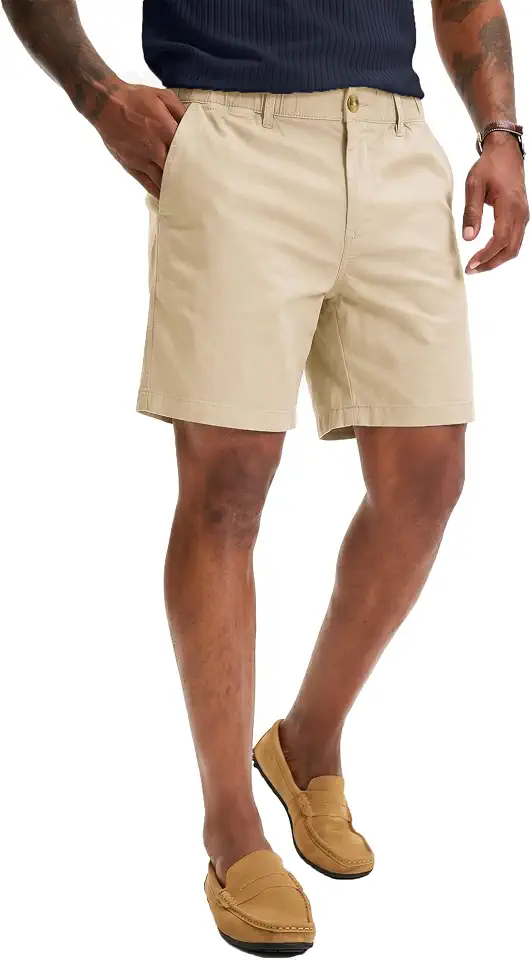 Men's Regular Fit Cream Chino Shorts
