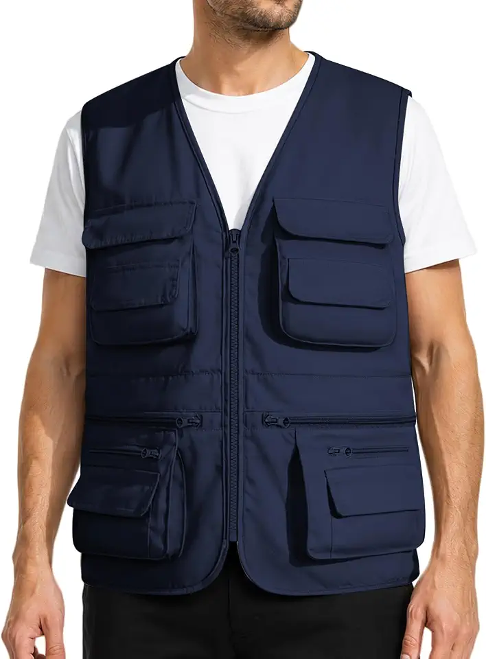 Men's Navy Blue Multi Pocket Fishing Vest