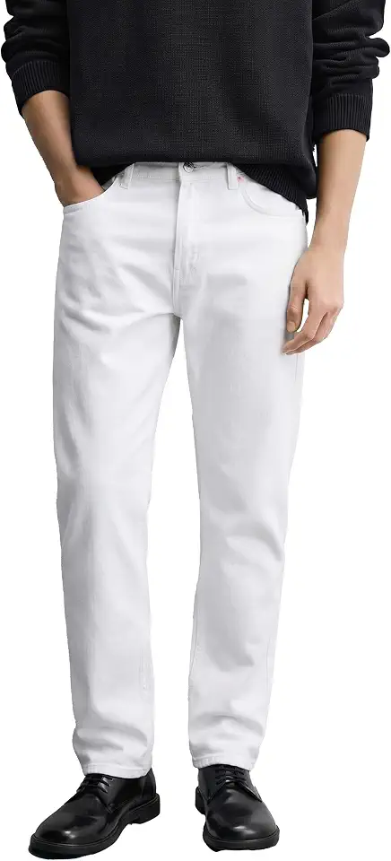 Men's Classic Regular Fit Tapered Jeans - Premium Flex Stretch Denim Pants for Daily Work, Everyday Casual & All Season Wear