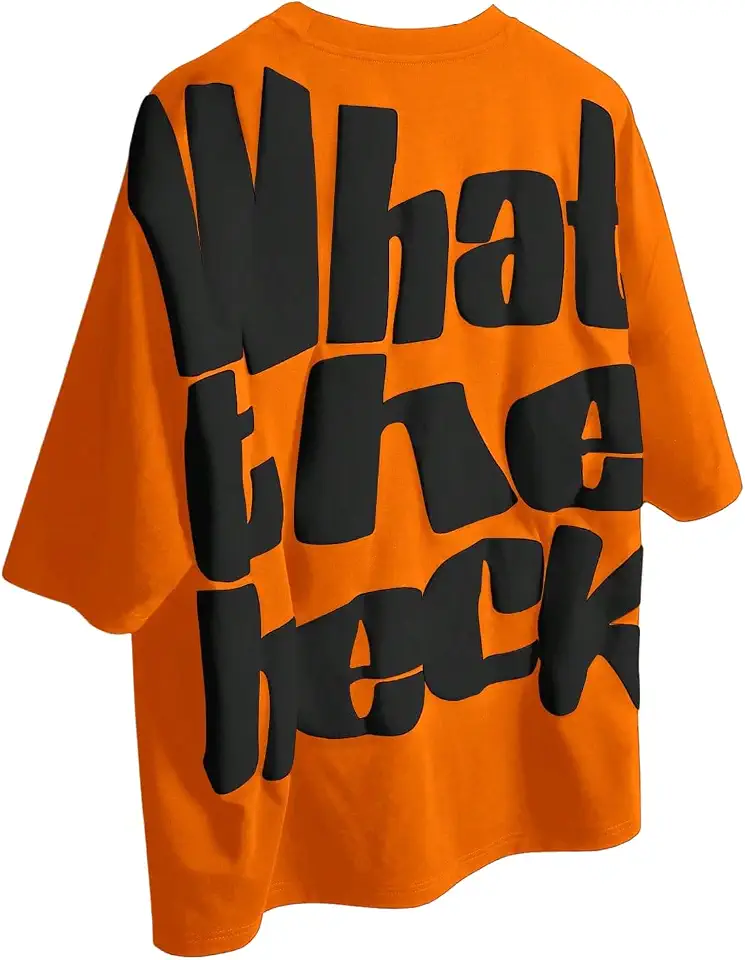 Men's Orange Crewneck Graphic Tee