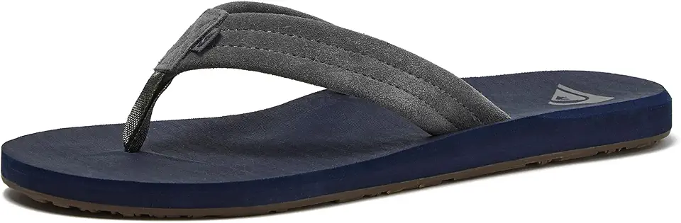 Quiksilver Carver Suede Flip Flops for Men, Arch Support Athletic Mens Sandals, Thong Mens Slides