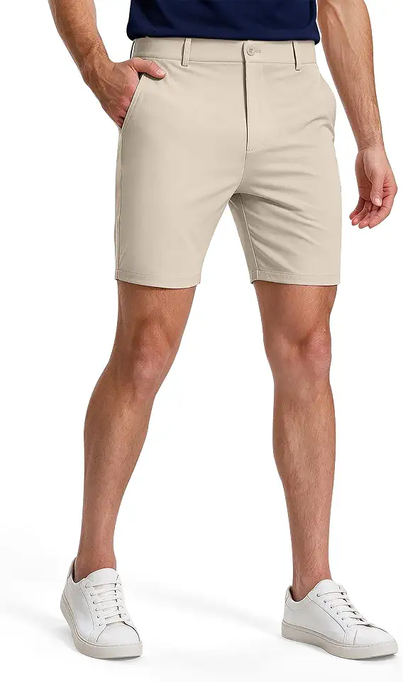 Mens Golf Shorts Slim Stretch 7 Inch Inseam Skinny Fit with Pockets