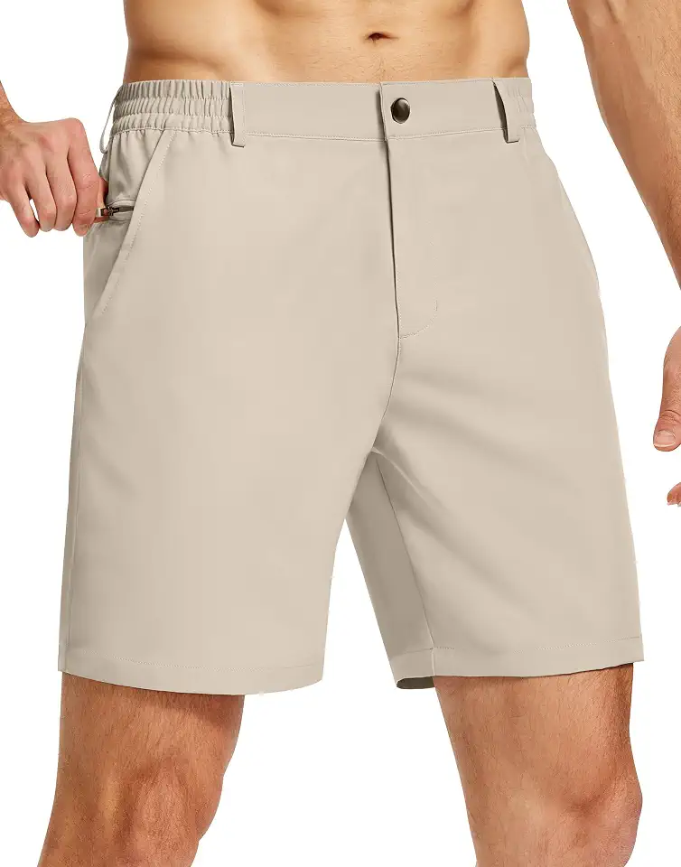 Mens Casual Dress Shorts 7 Inch Dri Fit Lightweight with 5 Pockets