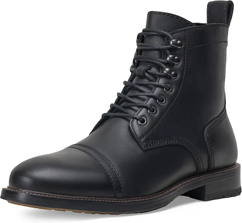 Vostey Mens Dress Boots Leather Casual Oxfords Cap Toe