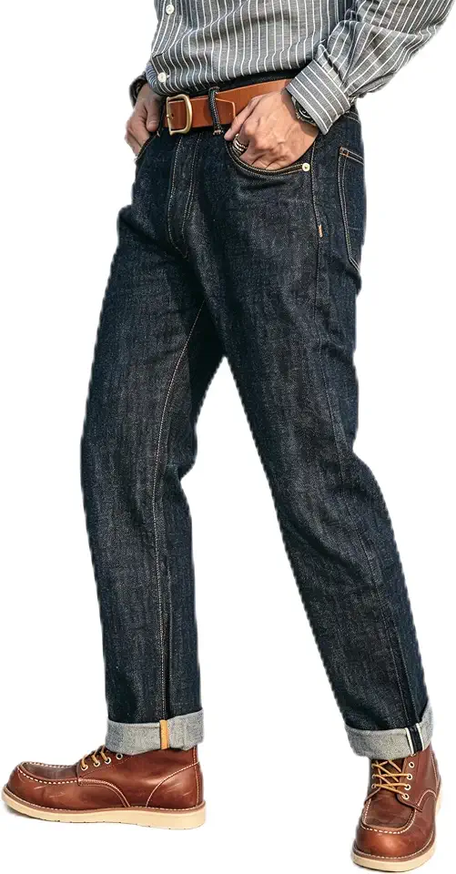 Red Tornado Vintage 14oz Men's Jeans Slim Straight Raw Selvedge Denim Pants