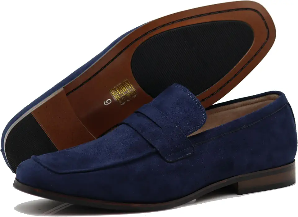 Enzo Romeo MHG Men's Business Casual Formal Vegan Suede Loafers Slip On Driving Dress Shoes