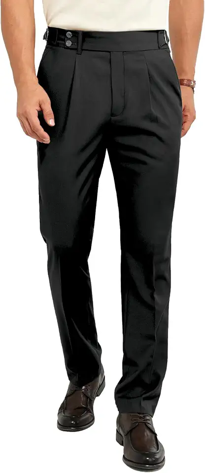 Men's Dress Pants Expandable Waist Formal Pant Trouser Casual Slack for Men