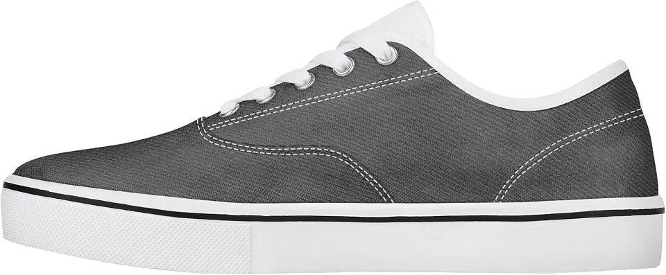 Generic Men's Canvas Sneakers with Denim Texture – Low-Top Casual Lace-Up Shoes