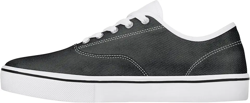 Generic Men's Canvas Sneakers with Denim Texture – Low-Top Casual Lace-Up Shoes