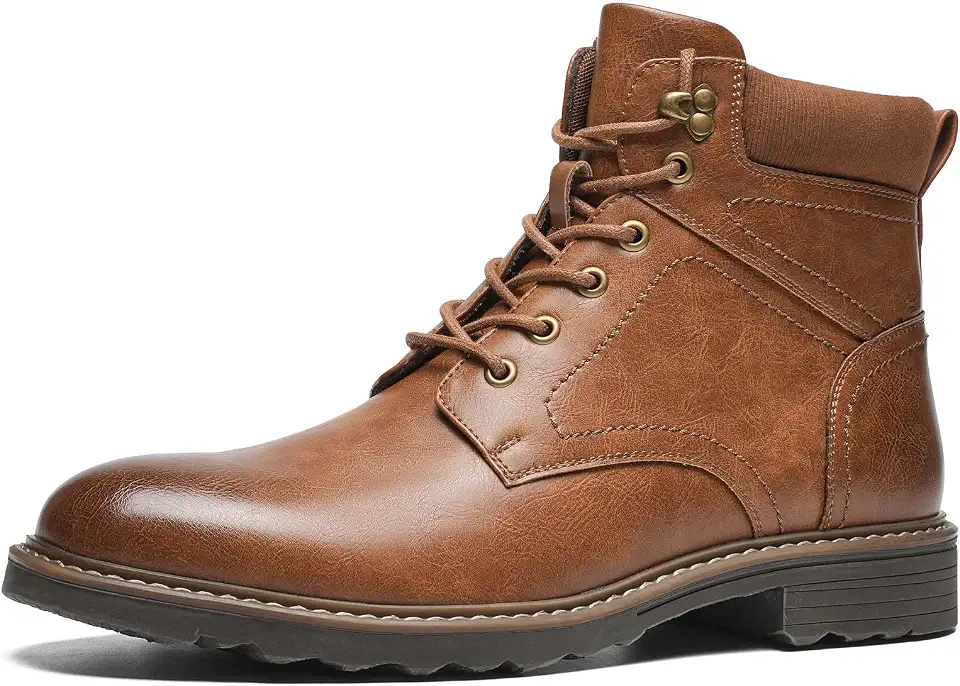 Men's Chukka Boots, Lace-Up & Side Zipper Casual Daily Wear