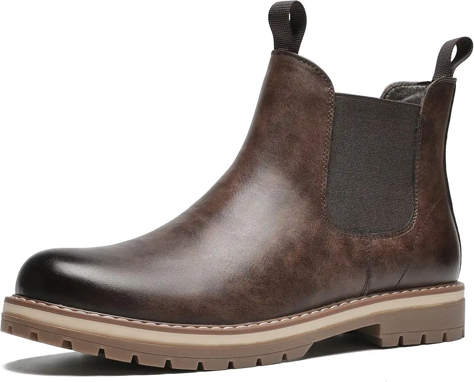 Mens Chelsea Boots, Comfortable Slip On Ankle Boots with Cushioned Insole and Arch Support, Versatile Casual Boots for Commuting, Weekend Outings and Daily Wear