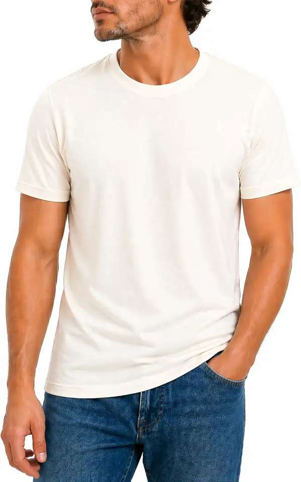 Men’s 100% Cotton T-Shirt | Crew Neck Soft Premium Regular Fit Tee | Plain Short Sleeve Comfortable Everyday Wear