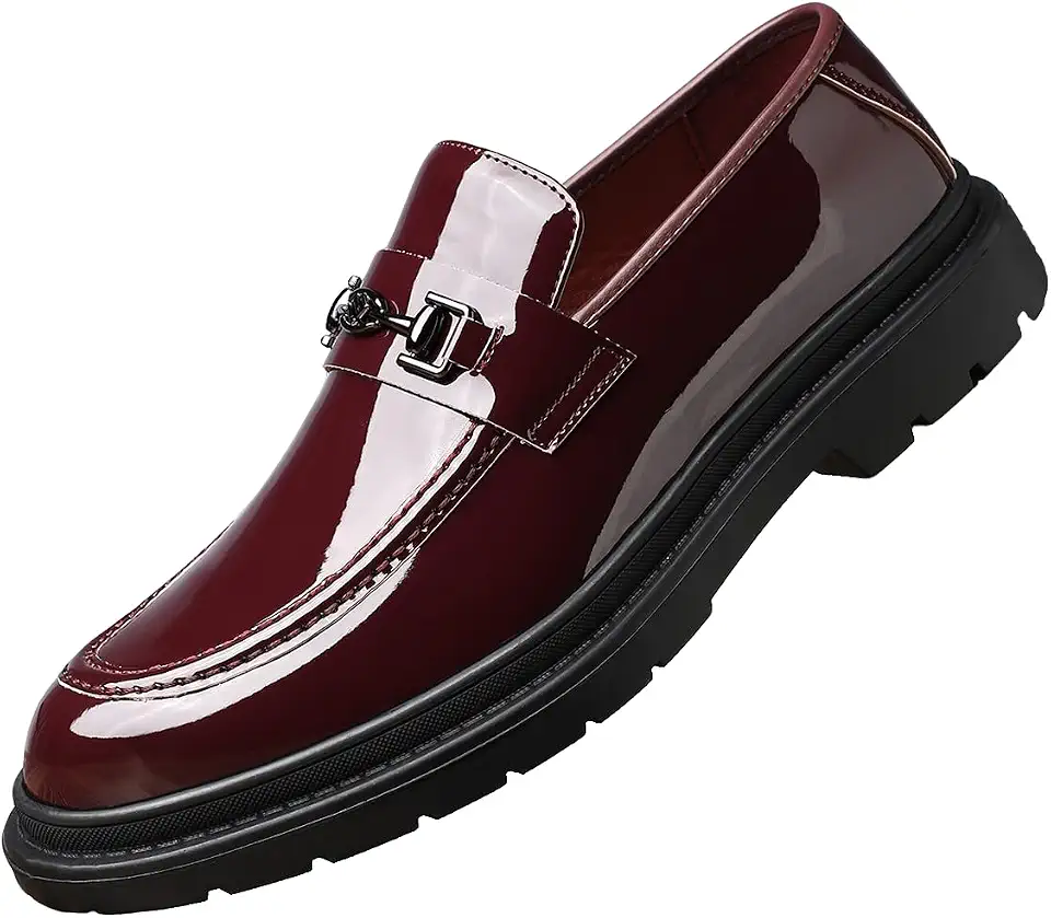 Men's Burgundy Leather Horsebit Loafers