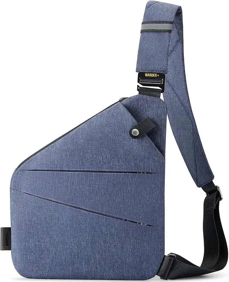 WANDER+® Anti Theft Crossbody Travel Bag for Women Men, Multi-Pocket Crossbody Bag, Slim Sling Bag
