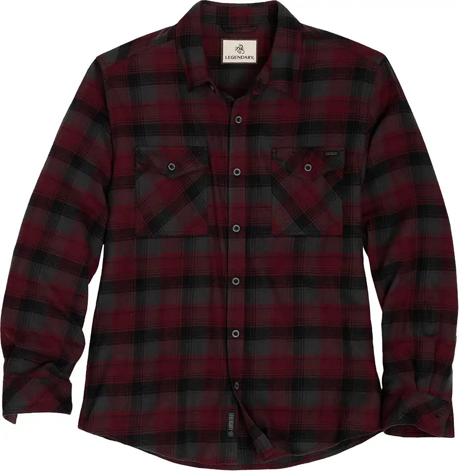 Legendary Whitetails Men's Flannel Long Sleeve 100% Cotton Lightweight Shirt