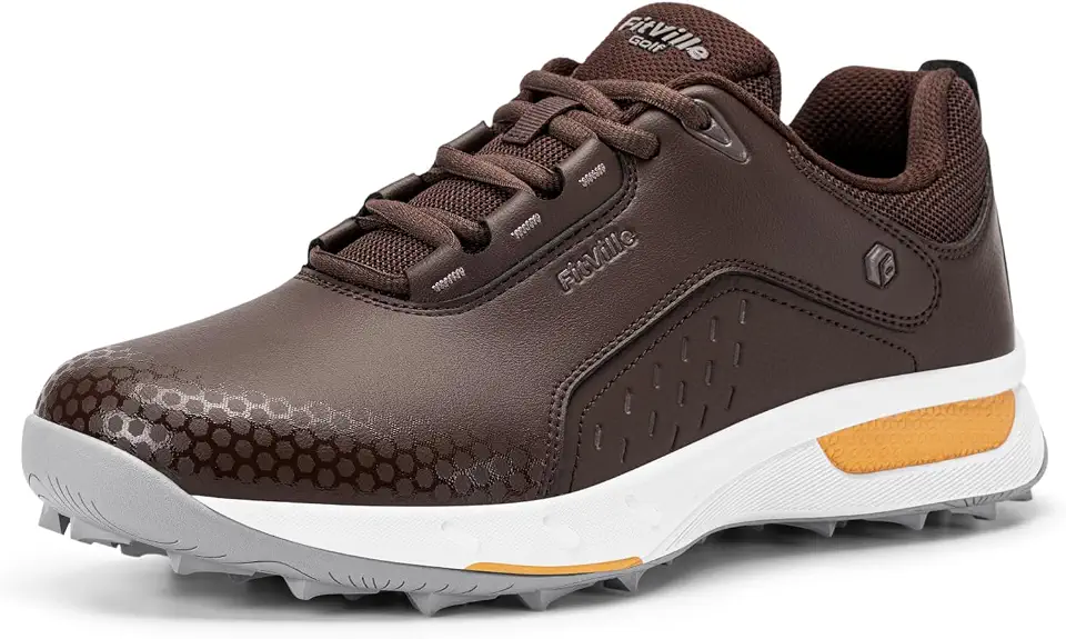 FitVille Wide & Extra Wide Spikeless Golf Shoes for Men, Professional Outdoor Water Resistant Golf Shoes Men for Course | Pro-GreenEase V5